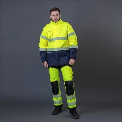 Αγορά 220-260gm Υψηλής ορατότητας Αδιάβροχα Αντιφλεγμονώδη Ασφαλιστικά Εργασιακά Κοστούμια για Εργάτες της Βιομηχανίας ηλεκτρονική κατασκευή